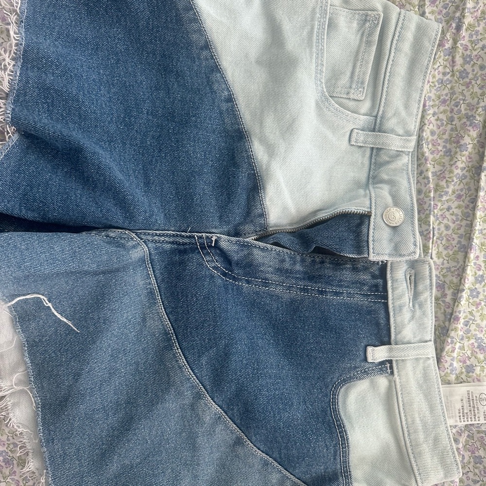 Hollister Light and Dark Blue Denim Shorts